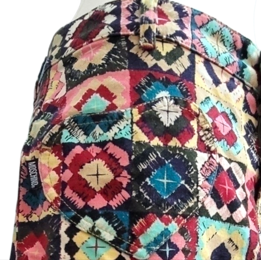 Moschino Vintage Crochet Pattern Patchwork Mini S… - image 6